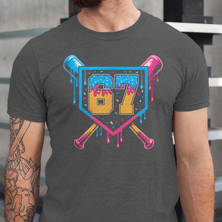 Baseball Drip Number 67 Player Or 67Th Birthday Unisex Jersey T-Shirt