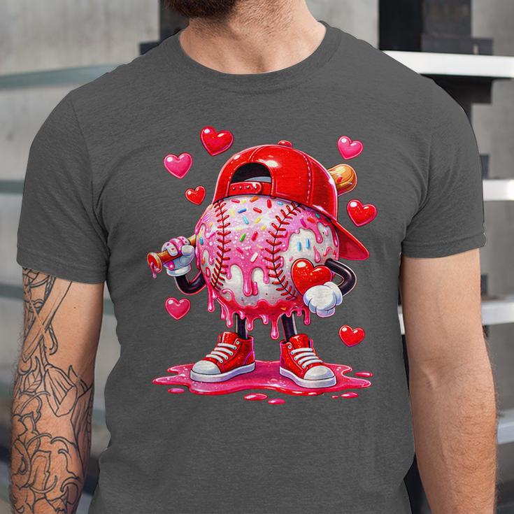 Baseball Drip Valentine Sports Vday Ice Cream Drip Heart Unisex Jersey T-Shirt Baseball Drip Valentine Sports Vday Ice Cream Drip Heart Unisex Jersey T-Shirt