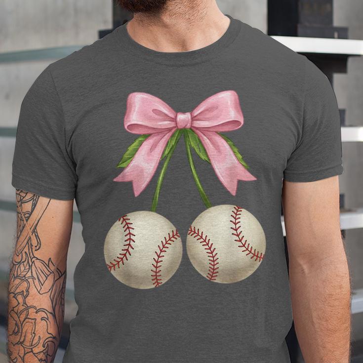 Baseball Girls Women Coquette Pink Bow Baseball Unisex Jersey T-Shirt Baseball Girls Women Coquette Pink Bow Baseball Unisex Jersey T-Shirt