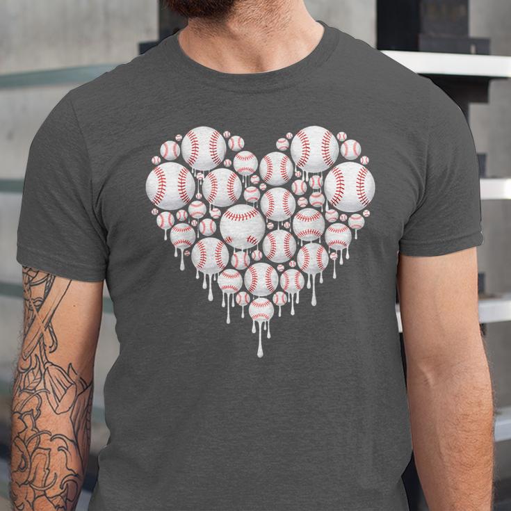 Baseball Heart Drip Valentine's Day Baseball Lover Boys Men Unisex Jersey T-Shirt
