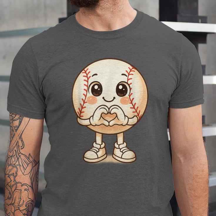 Baseball With Heart Hands Love Cute Baseball Unisex Jersey T-Shirt