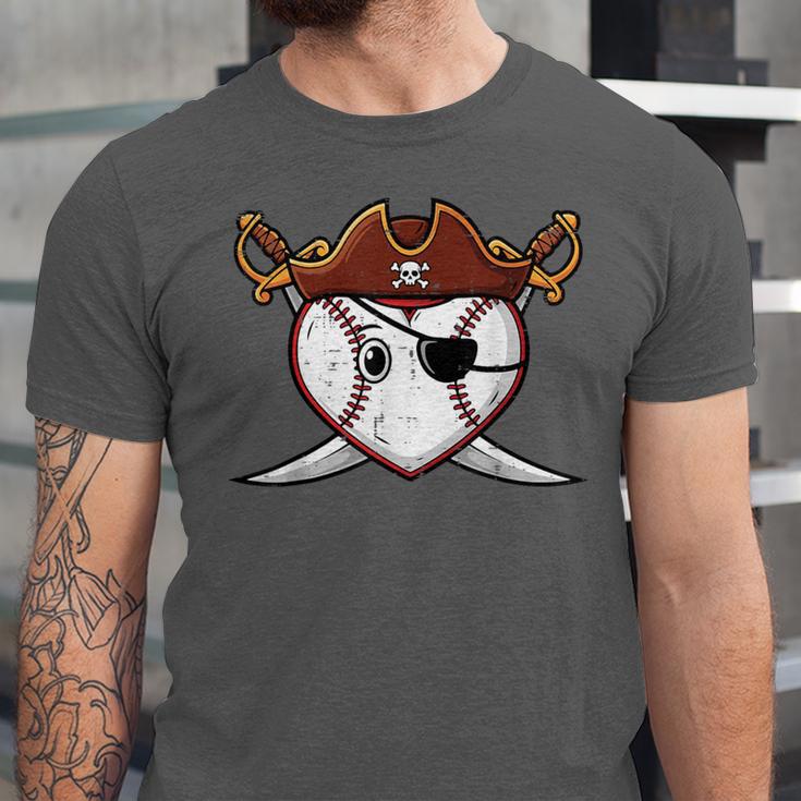 Baseball Heart Pirate Hat Crossed Swords Men Boys Kids Youth Unisex Jersey T-Shirt
