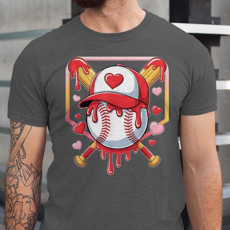 Baseball Heart Valentines Day Baseball Ice Cream Drip Boys Unisex Jersey T-Shirt Baseball Heart Valentines Day Baseball Ice Cream Drip Boys Unisex Jersey T-Shirt