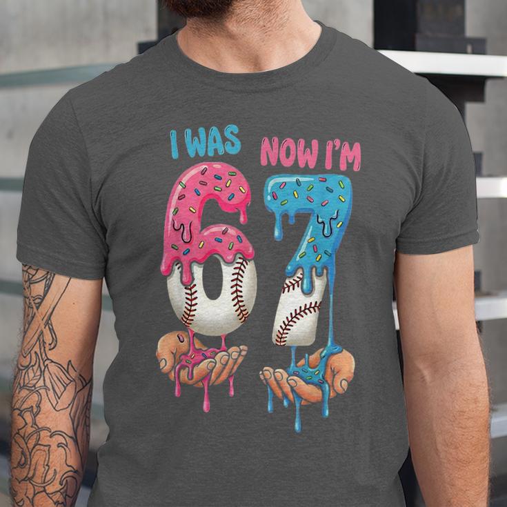 Baseball Ice Cream I Was 6 Now I'm 7 67 Birthday Boy Unisex Jersey T-Shirt Baseball Ice Cream I Was 6 Now I'm 7 67 Birthday Boy Unisex Jersey T-Shirt