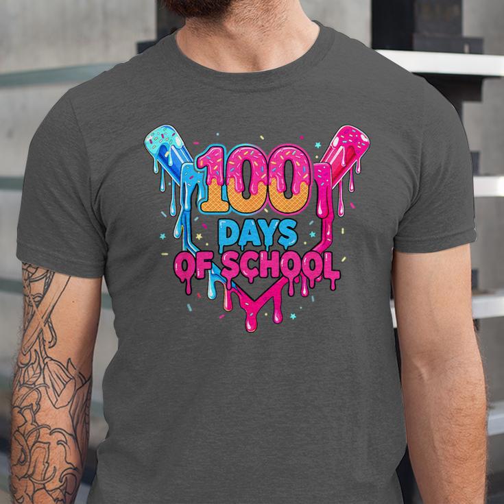 Baseball Ice Cream Drip 100 Days Of School Boys Girls 100th Unisex Jersey T-Shirt Baseball Ice Cream Drip 100 Days Of School Boys Girls 100th Unisex Jersey T-Shirt