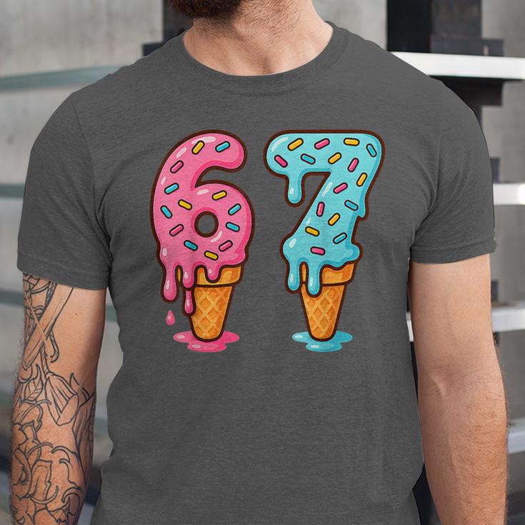 Baseball Ice Cream Drip 6 7 Kids 67 Birthday Unisex Jersey T-Shirt Baseball Ice Cream Drip 6 7 Kids 67 Birthday Unisex Jersey T-Shirt