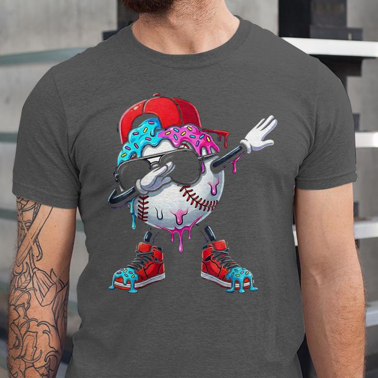 Baseball Ice Cream Drip Dabbing Sports Sprinkles For Boys Unisex Jersey T-Shirt