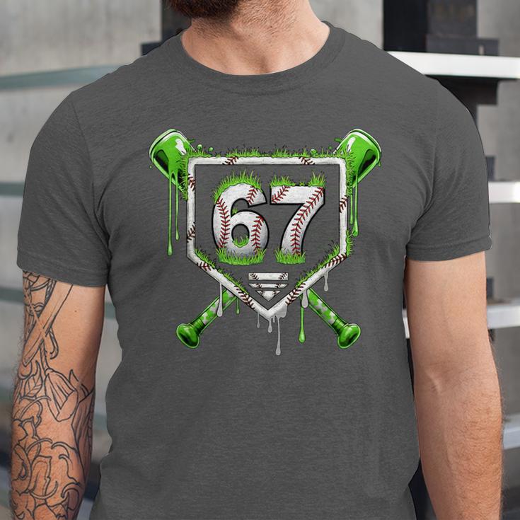 Baseball Ice Cream Drip Number 67 Player 67th Birthday Kids Unisex Jersey T-Shirt