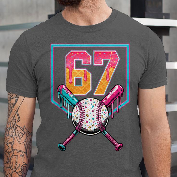 Baseball Ice Cream Drip Number 67 Player 67th Birthday Men Unisex Jersey T-Shirt Baseball Ice Cream Drip Number 67 Player 67th Birthday Men Unisex Jersey T-Shirt