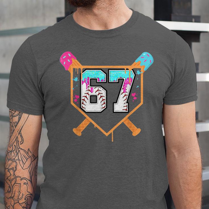 Baseball Ice Cream Drip Number 67 Player Six Seven Meme 6 7 Unisex Jersey T-Shirt