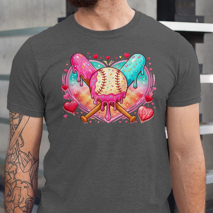 Baseball Ice Cream Drip Style Melt Ice Cream Youth Boys Unisex Jersey T-Shirt