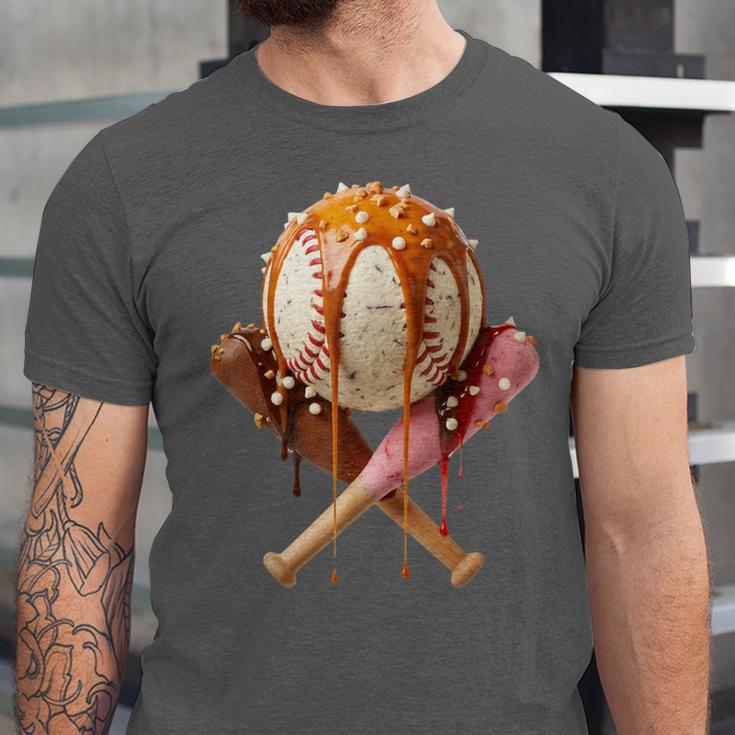 Baseball Ice Cream Drip Style Melting Ice Cream Youth Teen Unisex Jersey T-Shirt Baseball Ice Cream Drip Style Melting Ice Cream Youth Teen Unisex Jersey T-Shirt