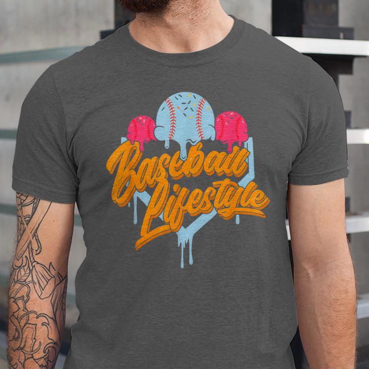 Baseball Lifestyle Home Plate Ice Cream Drip Men Boys Kids Unisex Jersey T-Shirt Baseball Lifestyle Home Plate Ice Cream Drip Men Boys Kids Unisex Jersey T-Shirt