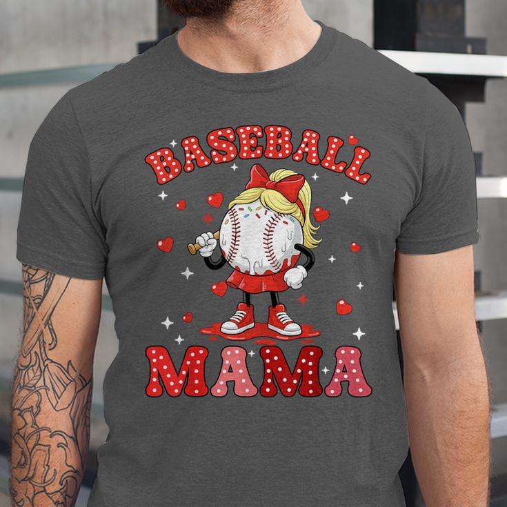 Baseball Mama Sports Mom Baseball Valentine Drip Girls Women Unisex Jersey T-Shirt