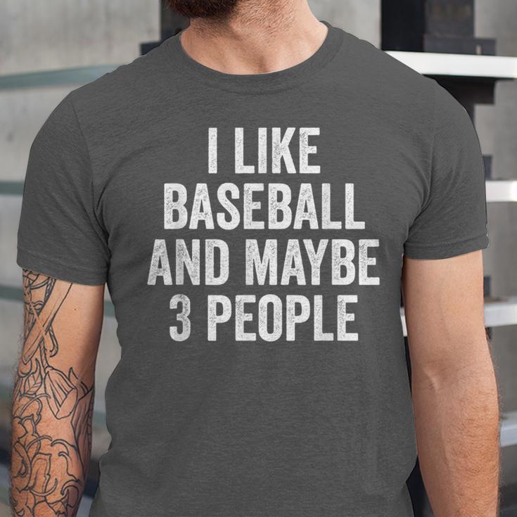 I Like Baseball And Maybe 3 People Baseball Player Unisex Jersey T-Shirt