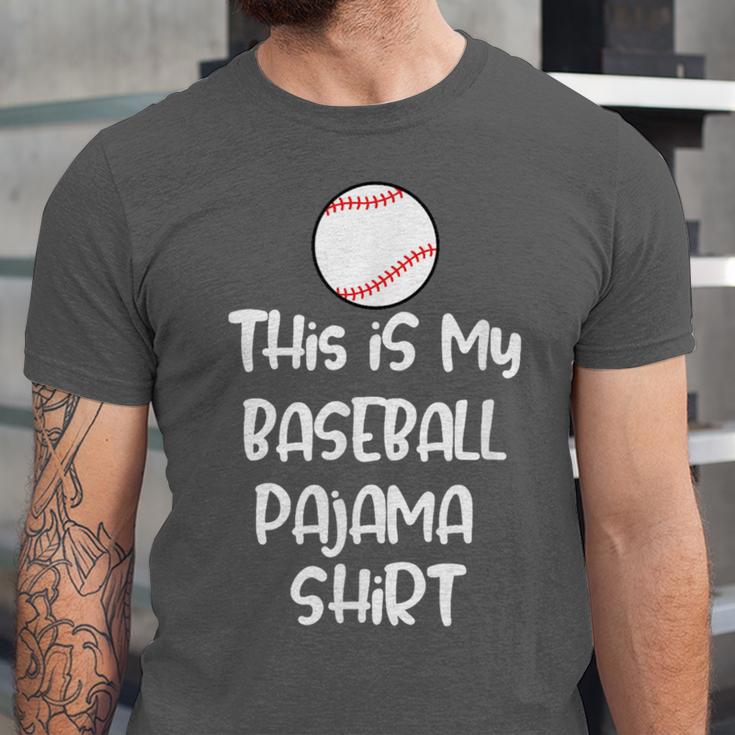 This Is My Baseball Pajama Shirt For Players Teens Boys Girl Unisex Jersey T-Shirt
