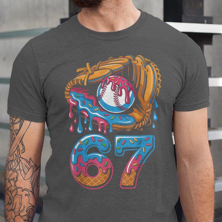 Baseball Player 67 Number 67th Sports Ice Cream Drip Unisex Jersey T-Shirt