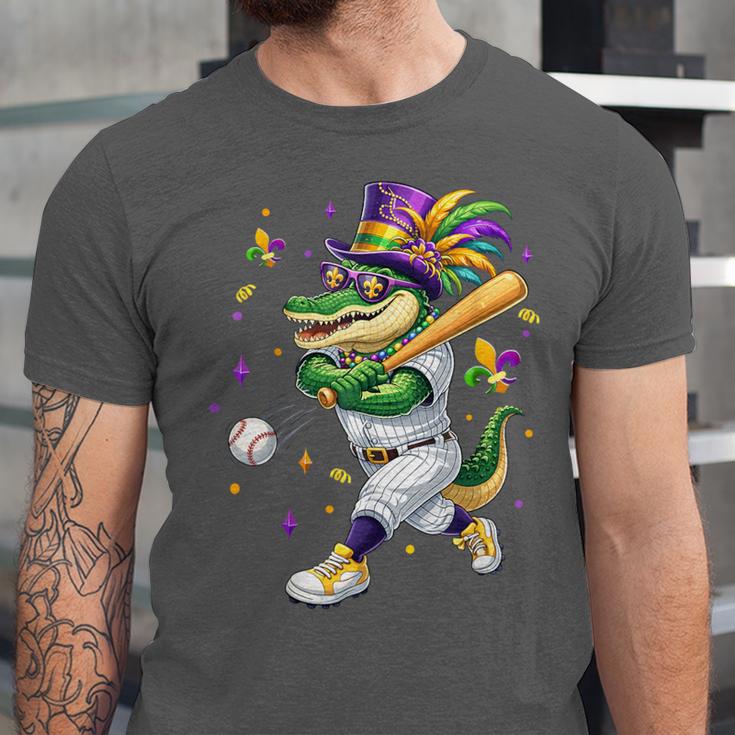 Baseball Player Mardi Gras Alligator Carnival Costume Beads Unisex Jersey T-Shirt Baseball Player Mardi Gras Alligator Carnival Costume Beads Unisex Jersey T-Shirt