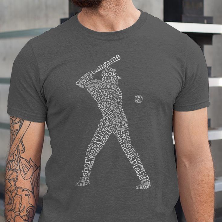 Baseball Player Typography Word Art Unisex Jersey T-Shirt