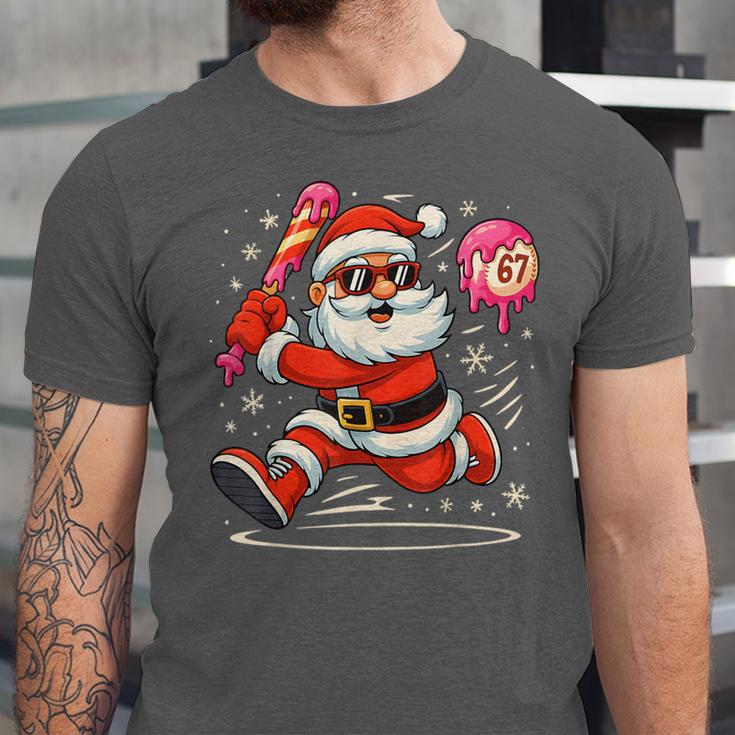 Baseball Santa 67 Baseball Christmas Pajamas Xmas Men Boy 67 Unisex Jersey T-Shirt
