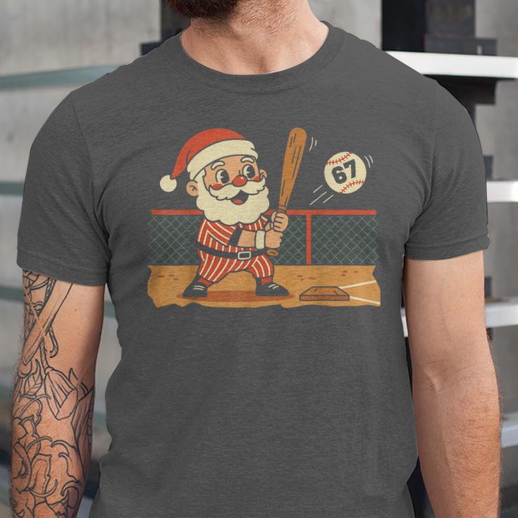 Baseball Santa 67 Christmas Xmas Boys Retro Unisex Jersey T-Shirt