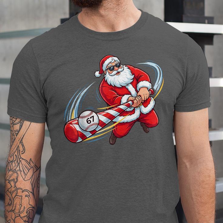 Baseball Santa 67 Christmas Xmas Pajamas Boys Unisex Jersey T-Shirt