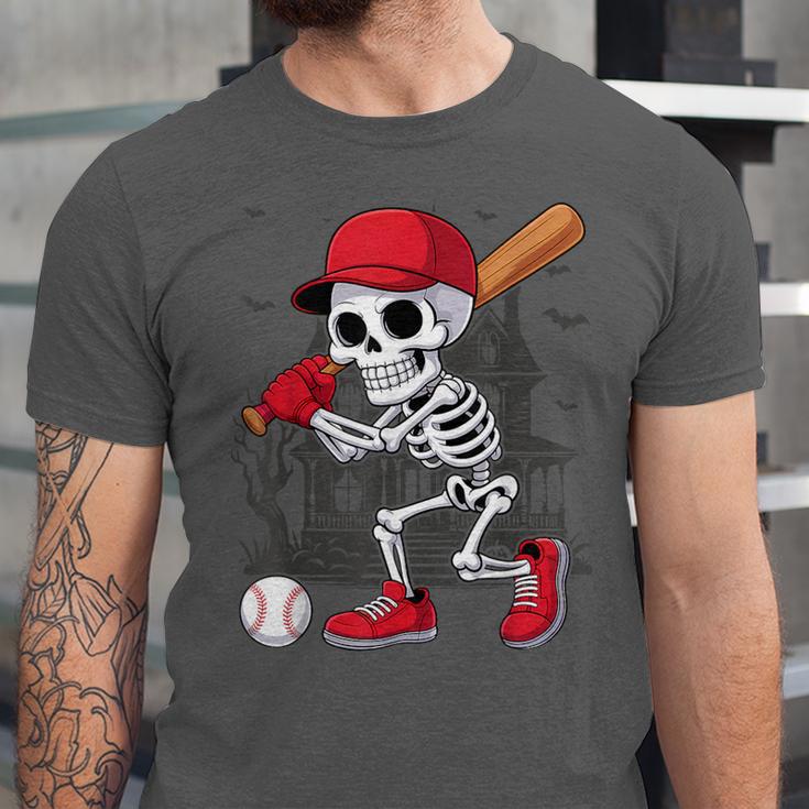 Baseball Skeleton Halloween Playing Unisex Jersey T-Shirt Baseball Skeleton Halloween Playing Unisex Jersey T-Shirt