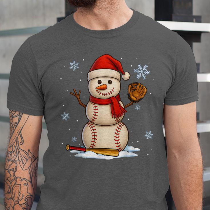 Baseball Snowman Merry Christmas Holiday Sports Xmas Pajamas Unisex Jersey T-Shirt Baseball Snowman Merry Christmas Holiday Sports Xmas Pajamas Unisex Jersey T-Shirt