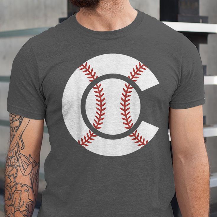 Baseball Sport Player Graphic Monogram Initial Letter C Unisex Jersey T-Shirt Baseball Sport Player Graphic Monogram Initial Letter C Unisex Jersey T-Shirt