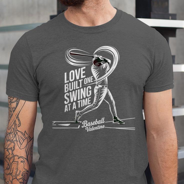 Baseball Valentine Love Built One Swing At A Time Tee Unisex Jersey T-Shirt Baseball Valentine Love Built One Swing At A Time Tee Unisex Jersey T-Shirt