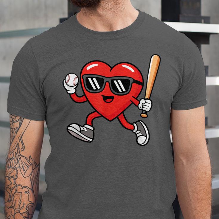 Baseball Valentines Day Heart Boys Sports Love Unisex Jersey T-Shirt