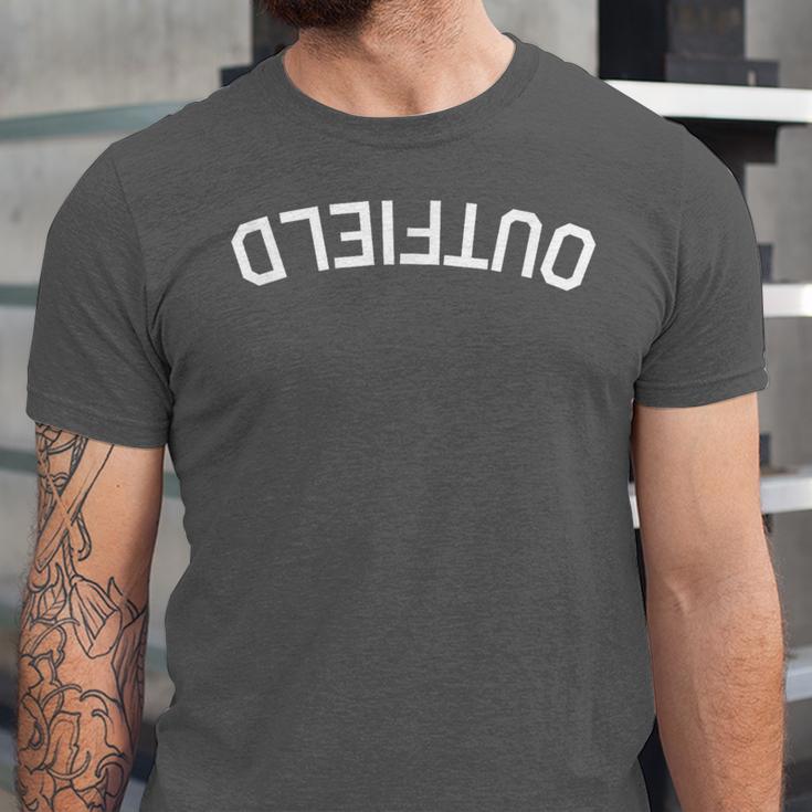 BaseballSoftball Upside Down Outfield Unisex Jersey T-Shirt BaseballSoftball Upside Down Outfield Unisex Jersey T-Shirt