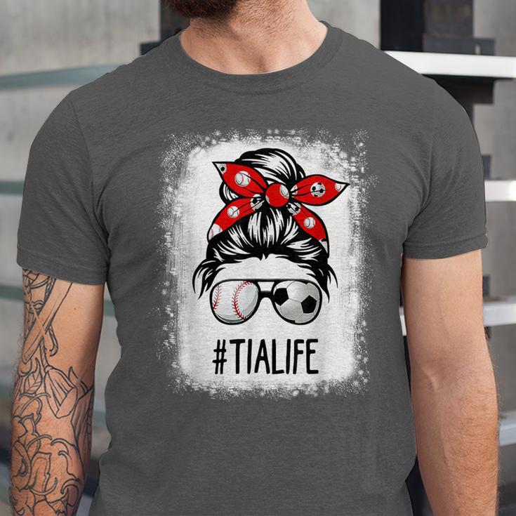 Bleached Tia Life Soccer Messy Bun Baseball Game Day Unisex Jersey T-Shirt Bleached Tia Life Soccer Messy Bun Baseball Game Day Unisex Jersey T-Shirt