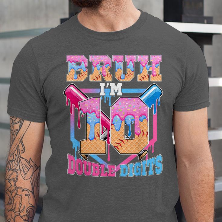 Boys 10 Double Digits 10th Birthday Ice Cream Baseball Drip Unisex Jersey T-Shirt Boys 10 Double Digits 10th Birthday Ice Cream Baseball Drip Unisex Jersey T-Shirt