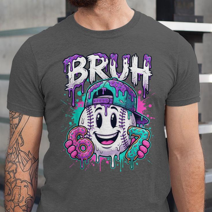 Bruh 67 Baseball Drip Boys Kids Six Seven Meme 6-7 Dripping Unisex Jersey T-Shirt Bruh 67 Baseball Drip Boys Kids Six Seven Meme 6-7 Dripping Unisex Jersey T-Shirt