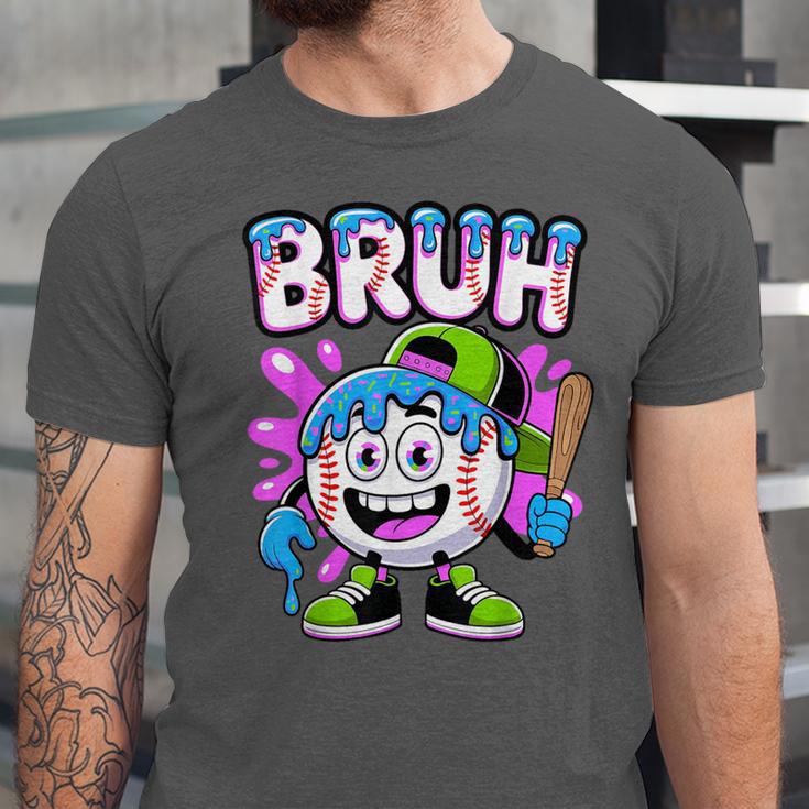 Bruh Baseball Drip Boys Youth Ice Cream Dripping Baseball Unisex Jersey T-Shirt