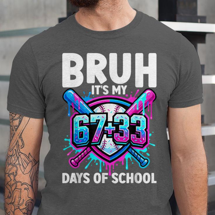 Bruh It's My 67 33 Days Of School Baseball 100 Days Smarter Unisex Jersey T-Shirt Bruh It's My 67 33 Days Of School Baseball 100 Days Smarter Unisex Jersey T-Shirt