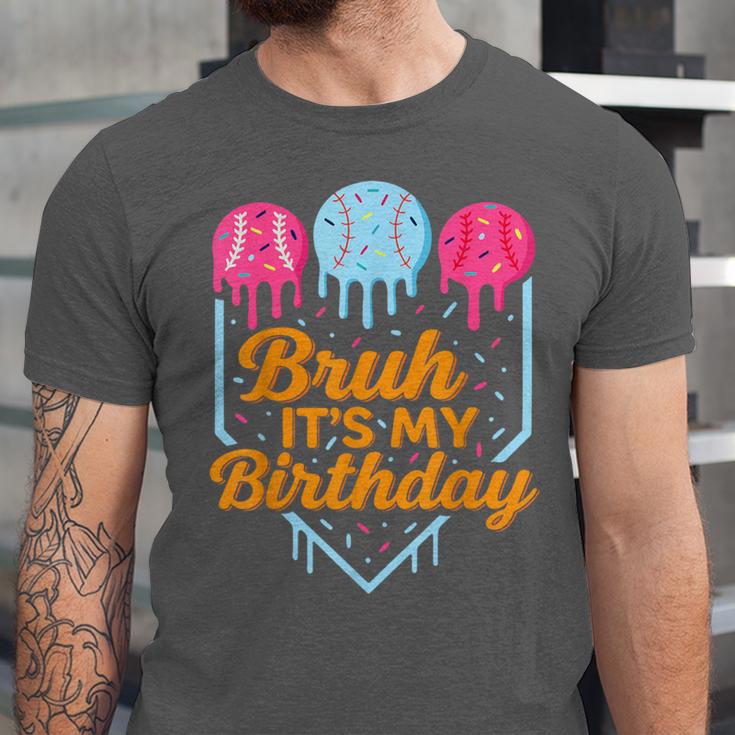 Bruh It's My Birthday Ice Cream Drip Baseball Birthday Unisex Jersey T-Shirt