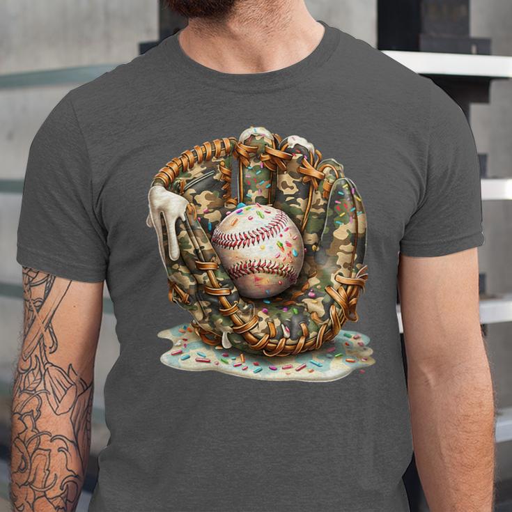 Camo Baseball Gloves Lifestyle 101 Apparel Drip Ice Cream Unisex Jersey T-Shirt Camo Baseball Gloves Lifestyle 101 Apparel Drip Ice Cream Unisex Jersey T-Shirt