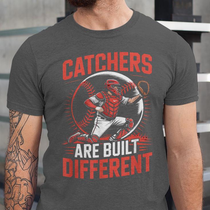 Catchers Are Built Different Baseball Catcher Unisex Jersey T-Shirt Catchers Are Built Different Baseball Catcher Unisex Jersey T-Shirt