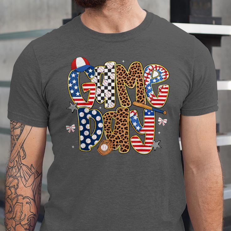 Checkered Leopard Game Day Baseball Men Women Kids Unisex Jersey T-Shirt