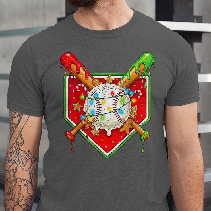 Christmas Baseball Ice Cream Drip Men Women Kids Unisex Jersey T-Shirt