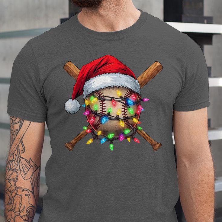 Christmas Baseball Pajama Santa For Men Boys Girls Kids Xmas Unisex Jersey T-Shirt