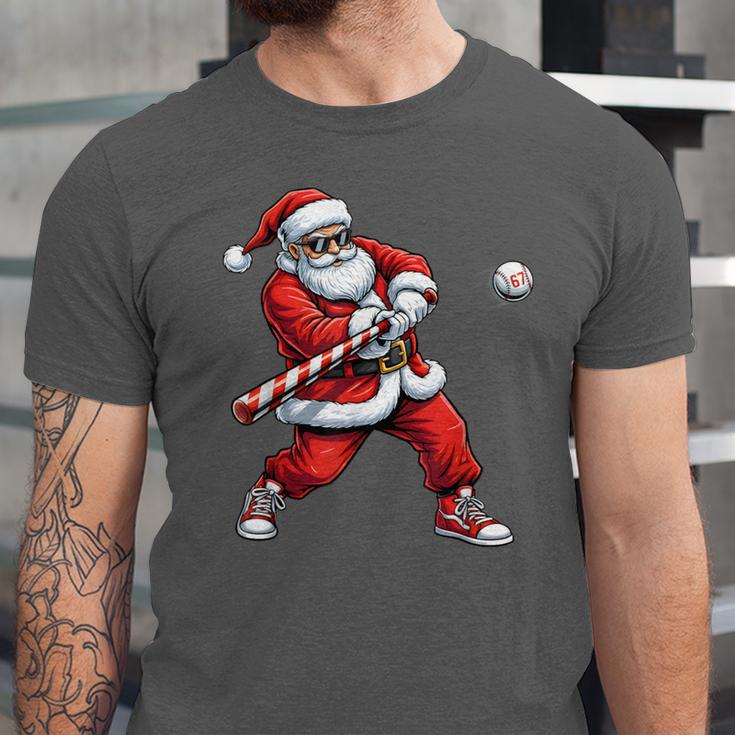 Christmas Baseball Player Santa Xmas Boys Men Toddler Unisex Jersey T-Shirt