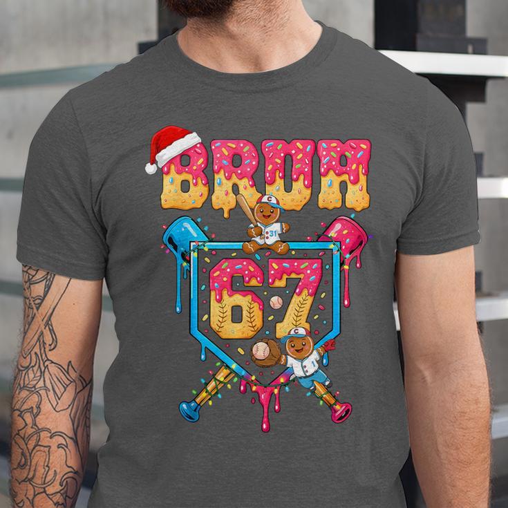 Christmas Gingerbread Bruh 67 Baseball Ice Cream Drip Kids Unisex Jersey T-Shirt