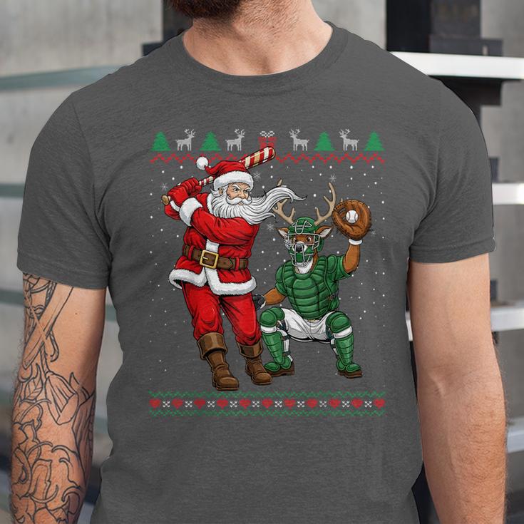 Christmas Santa Baseball Ugly Sweater Unisex Jersey T-Shirt