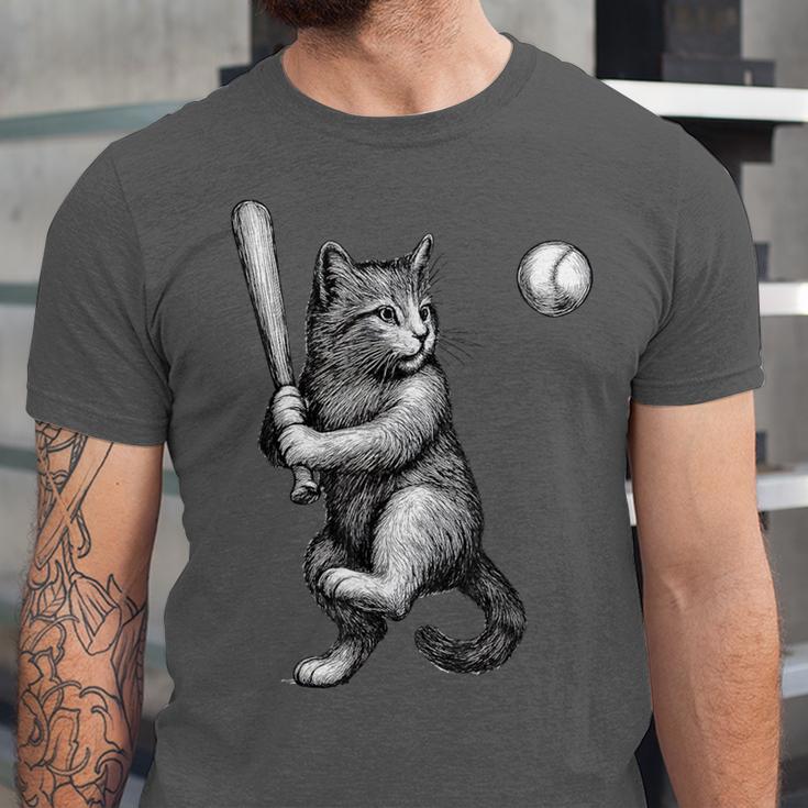 Cute Kitten Playing Baseball Hitter Bat Cool Baseball Cat Unisex Jersey T-Shirt Cute Kitten Playing Baseball Hitter Bat Cool Baseball Cat Unisex Jersey T-Shirt