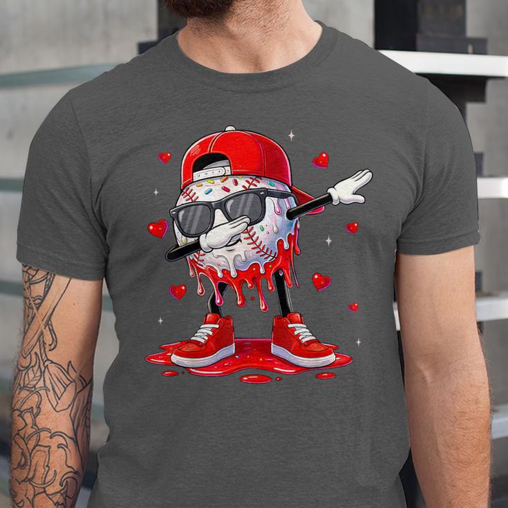 Dabbing Baseball Drip Ice Cream Youth Boy Valentines Day Unisex Jersey T-Shirt Dabbing Baseball Drip Ice Cream Youth Boy Valentines Day Unisex Jersey T-Shirt