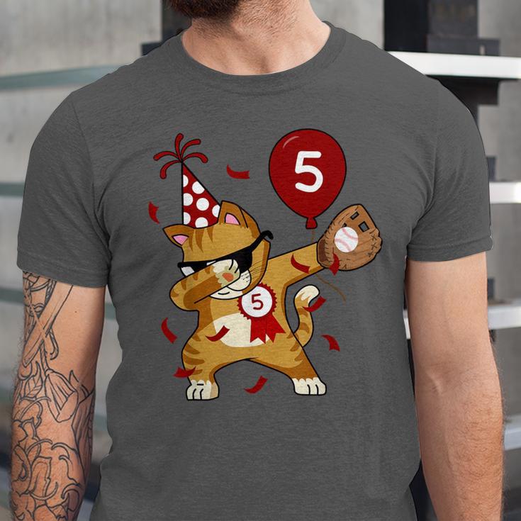 Dabbing Cool Cat Baseball 5th Birthday Unisex Jersey T-Shirt Dabbing Cool Cat Baseball 5th Birthday Unisex Jersey T-Shirt