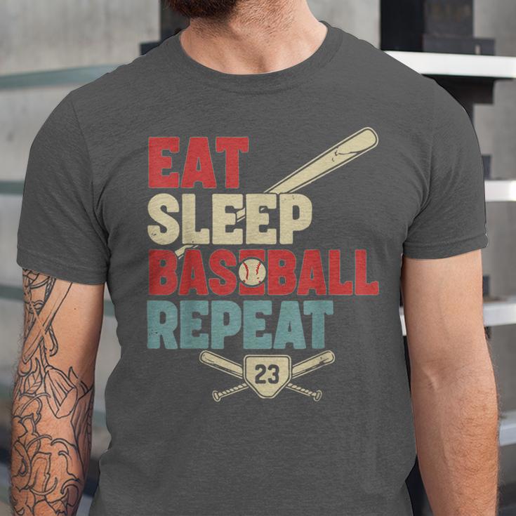 Eat Sleep Baseball Repeat Bat Ball Player Fan Unisex Jersey T-Shirt